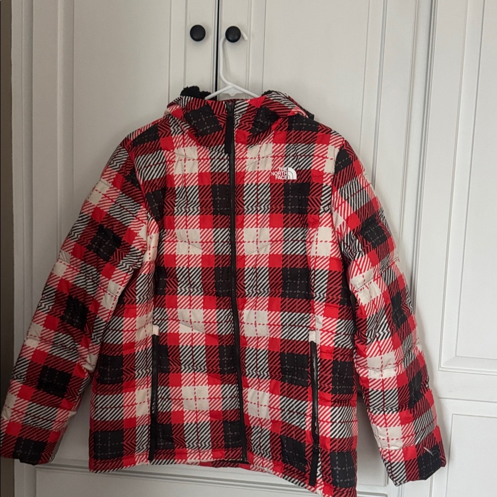 The North Face Red and Black Plaid Jacket